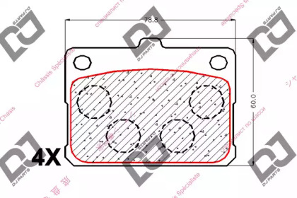 Комплект тормозных колодок DJ PARTS BP1775